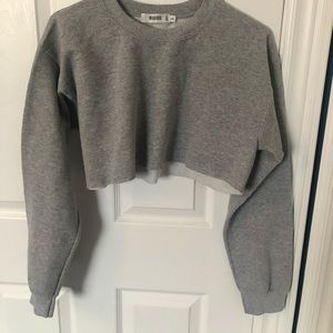 Misguided Grey Cropped Sweatshirt